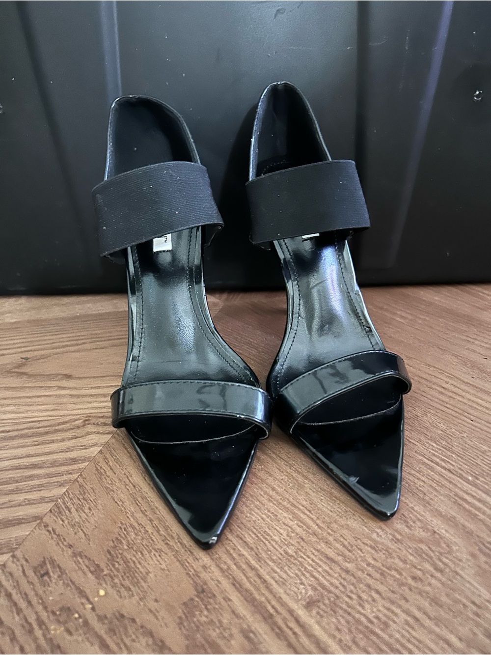 Black Women's Pointed Toe Strap Heels
